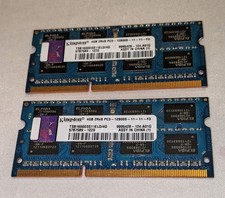 Pair Of Kingston 4GB x1 TSB1600D3S11ELD/4G PC3-12800S SODIMM LAPTOP RAM 204pin picture