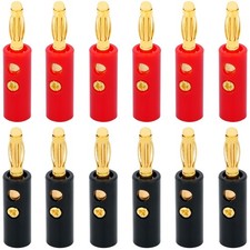 WWZMDiB 4mm Banana Plugs Stackable Connectors 4mm, 12Pcs/6pair Nickel Plated picture