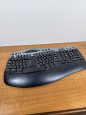 Microsoft Wireless Natural MultiMedia Keyboard WUR0385 X09-55569 Black UNTESTED picture