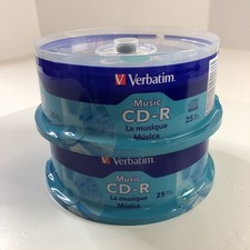 2 x Verbatim Music CD-R 40X 700MB Audio Media Disc 96155 Sealed 25 Ea. 50 Total picture