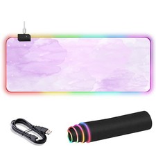 RGB Large Gaming Mouse Pad, Extended 31.5L x 11.8W inches, Purple Nebula  picture