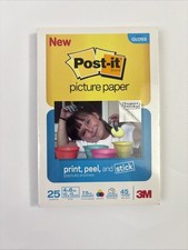 3M Post-it Picture Paper Print Peel And Stick 25 Sheets 4x6 SemiGloss New Sealed picture