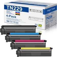 TN229 Toner Cartridges High Yield 4-Pack BK/C/M/Y TN-229 TN2294PK picture