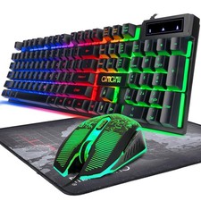 Keyboard and Gaming Wired Combo with Emitting Character Keyboard 4800DPI 2 Si... picture