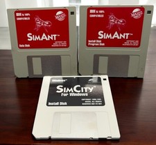 Sim Ant & Sim City Simulator PC Games Floppy Disks Windows Vintage 1991 Maxis picture