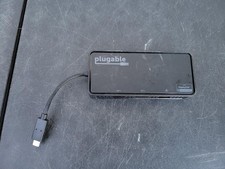 Plugable USBC-6950-DP USB-C Dual DisplayPort Docking Station Black Hub Adapter picture