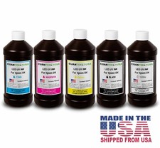 UV LED Inks 5 x 500ml CMYKW for Epson i3200 DX5 DX7 XP600 L800 DTF - MADE IN USA picture