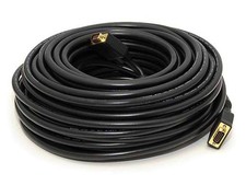 100ft SVGA M/M CL2 Rated Cable w/ Ferrites (Gold 100 Feet, Black picture