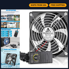 120mm Waterproof Cooling Fan with Speed Controller - 110V/120V AC, IP67 Rated picture