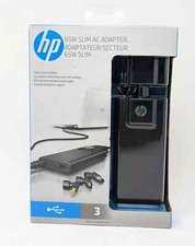 HP 65W Slim AC Adapter G6H47AA w/ 3 Interchangeable Tips for Travel picture