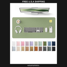 YSAGi PU Leather Desk Mat, 31.5 x 15.8 Inch Waterproof Office Blotter, Green picture