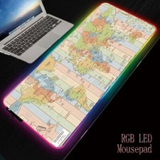 World Map Lighted RGB Mouse Pad Computer Mousepad Desk Keyboard Mat Classy picture