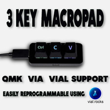 3-Key Programmable Wired Mechanical Macropad | QMK VIA Vial Hot-Swappable RGB picture