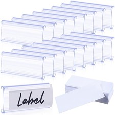100 Pcs Wire Shelf Clips Label Holder Plastic Shelf Tags for Wire Shelving Label picture