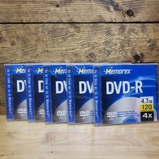 Single Memorex DVD-R 4.7GB 120 4X Min Video Sided New Factory Sealed 5 Lot picture