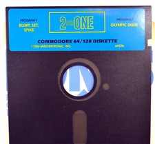 Commodore 64 TWO on ONE: Bump Set Spike & OLYMPIC SKIER - Tested & Works picture