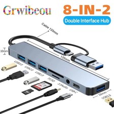 8 in 2Port USB-C Hub Adapter - 5G Speed Multi Splitter for PC, Laptop & MacBook picture