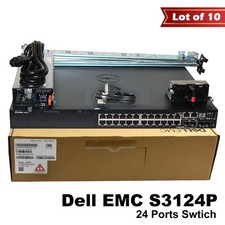 Lot of 10 Dell PowerSwitch S3124P 24-Ports 1GbE PoE+ L3 2x 10GbE Switch F8NYC picture