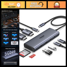 9-in-1 USB C Docking Station for Dual Monitors, Aluminum Hub with 2x HDMI Ports picture