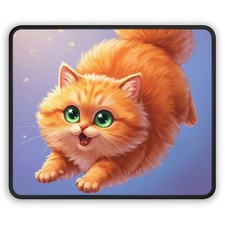 Cute Orange Kitten Gaming Mouse Pad | Playful Cat Illustration picture