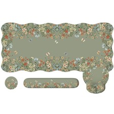 iLeadon Scalloped Desk Mat Set, Desk Mat with Wrist Support Stitched Edges, L... picture
