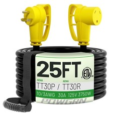 POWGRN 30 Amp RV Extension Cord 25 FT Outdoor with Grip Handle, Flexible Heav... picture