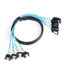 SATA III Cable 0.5M 4 PCS Set Thin 90 Degree Right Angle SAS 6Gbps 1.6FT Cord picture