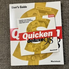 Quicken Deluxe '98 Financial Software Macintosh Users Guide 1998 Version CD picture