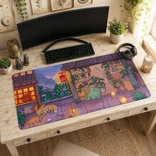 Eevee Bulbasaur Mouse Pad Cozy Desk Mat, Pokemon Rainy Art Cute  Accessories picture