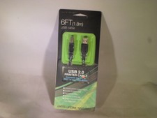 Hype 6 ft USB cable 2.0 Printer Cable Connects PC or Mac to USB device     S9-12 picture