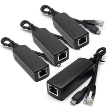 4 Pack Active 5V 2.4A PoE Splitter Micro USB 48V To 5V 802.3af Compliant picture