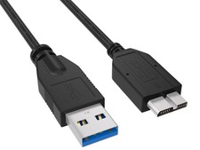 3ft USB 3.0 A to Micro B Cable 5Gbps External Hard Drive Shielded Black picture
