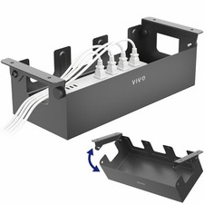 VIVO Black Flip-open Under Desk Cable Management Box, Power Strip Holder picture