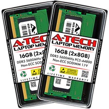 A-Tech 16GB 2x 8GB DDR5 5600 SODIMM PC5-44800 262-Pin Notebook Memory RAM Kit picture