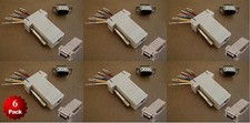 6 Pack- DB9 Male to RJ45 Female Modular Adapter Plug Connector 8P8C Serial RS232 picture