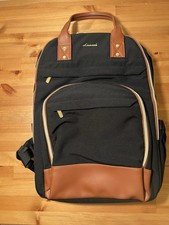 LOVEVOOK Laptop Backpack for Women Men with USB Port 15.6 Inch Black/Brown picture