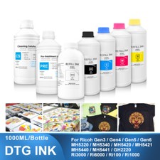 1000ML DTG Textile Ink For Ricoh Gen3 Gen4 Gen5 Gen6 GH2220 Ri3000 Ri6000  picture