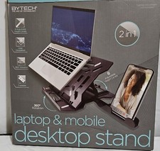 ByTech Laptop & Mobile Desktop Stand 360 Rotation 2 in 1 New picture