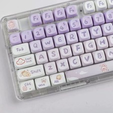 142-Key PBT MOA Profile Keycaps Set - Purple Rabbit, Fits MX Keyboards picture