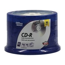 Office Depot 52x, 700 MB, 80 min. CD-R, 50 pack Sealed NEW - Blank Discs picture