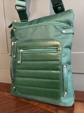 NWT Green Slim Laptop Tablet Crossbody Bag -Up To 14 Inches - Tons Of Pockets picture