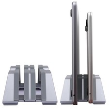 Psitek Adjustable Dual Vertical Laptop Stand - Supports 2 Devices Holder, Fit... picture