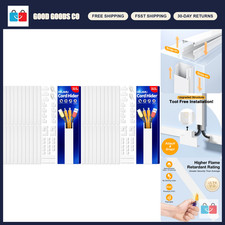 315in Cable Management Cord Covers for 3-4 Wires, Wall-Mounted Hider, White (2 P picture