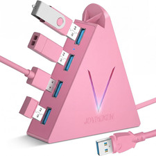 4-Port USB 3.0 Hub, Flyingvhub Vertical Data USB Hub with 2 Ft Extended Cable picture