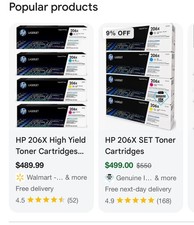 HP 206X Toner Cartridge - CMYK - High Yield – Sealed Box Ships Today picture
