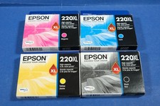 Genuine Epson 220XL Ink Cartridges B/C/M/Y Set 2020 2021 picture