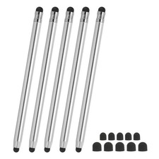 5 Pcs Stylus Pens for Touch Screens, 2 in 1 Universal Capacitive Stylus, Silver picture