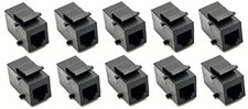 Black RJ11 RJ12 Phone Keystone Jack F/F 10 Pack Fiber Optic Adapter Coupler picture