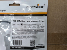 Rocstor  Y01H01-AG  USB-C Multiport HUB Adapter 9 Port Premium New In Bag picture