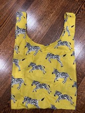 BAGGU Exclusive Yellow Zebra Retired Standard Reuseable Bag NO POUCH HTF Rare picture
